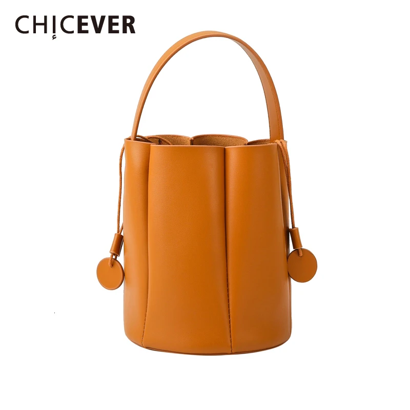 

CHICEVER 2020 Fashion Glove For Women With PU Leather Drawstring Bucket Handbag Homemade Clothing Accessories New