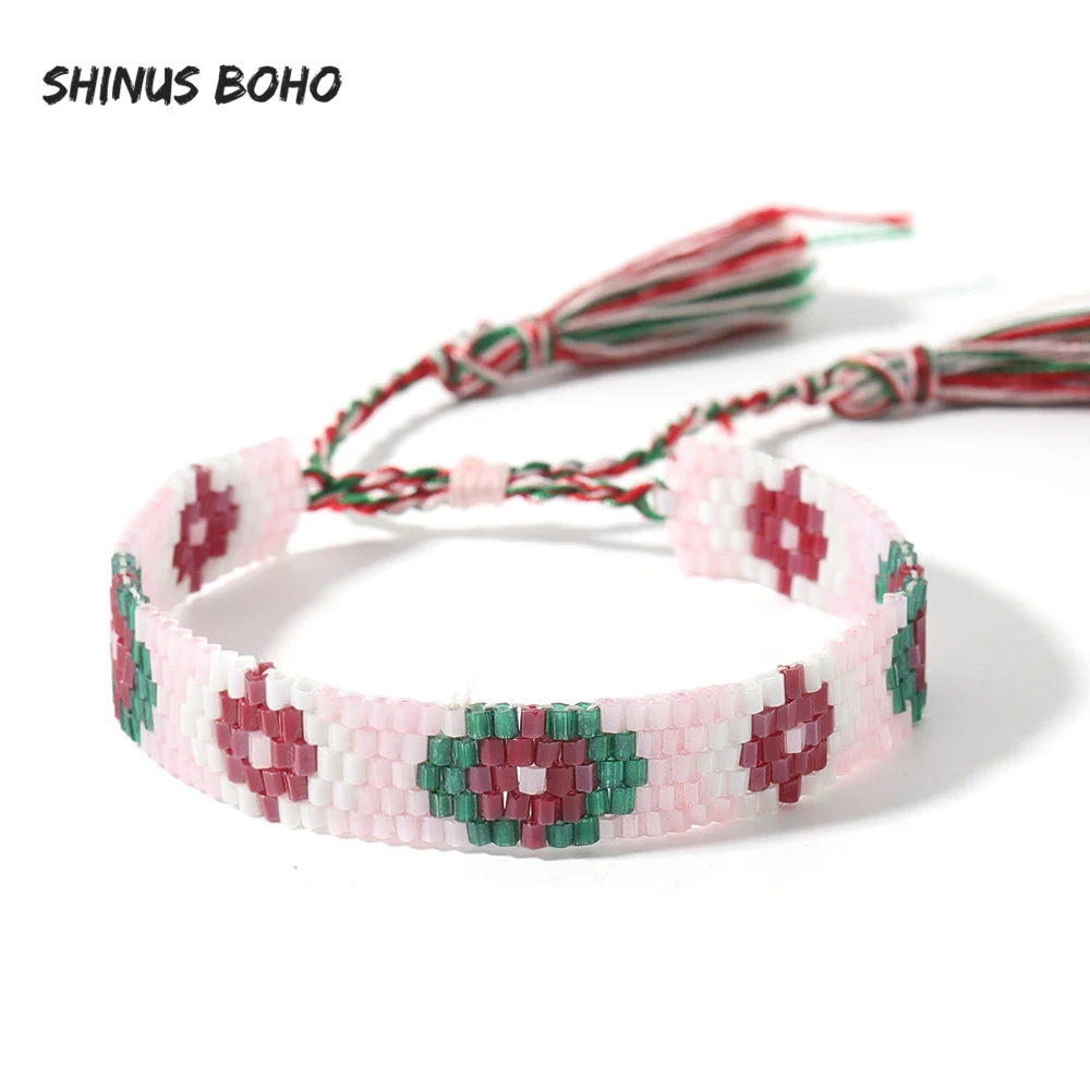Женский плетеный браслет с бусинами SHINUSBOHO | Украшения и аксессуары