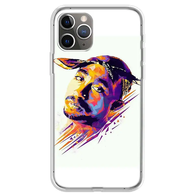 2Pac Makaveli Tupac Amaru Shakur Clear Phone Case For iPhone 11Pro XR 7 8 6 6S Plus X XS MAX 5 5S SE Story Silicone Cover |