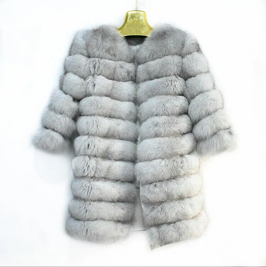 Primary color white Новинка 2018Women's, пальто из натурального Лисьего меха, съемная меховая куртка, многофункциональная одежда, три в одном, теплая модная повседневная одежда, европейский стиль - Цвет: Primary color white