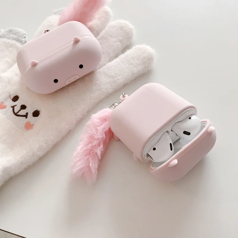 Для AirPod 1 2 pro Чехол 3D Розовый Bobo Pig милый мягкий силиконовый чехол для наушников s