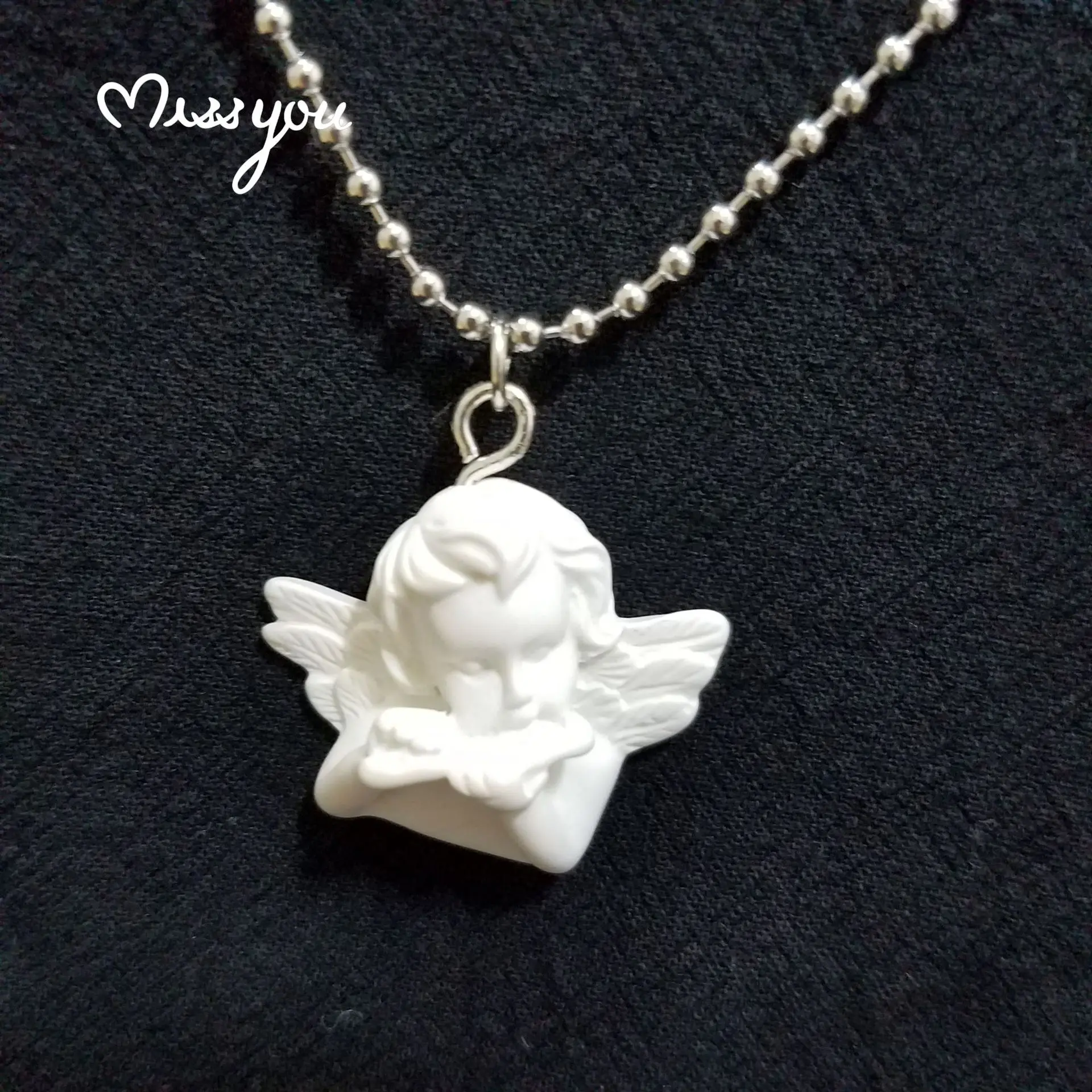 Креативное милое ожерелье с кулоном в виде Купидона длинная цепочка ювелирное