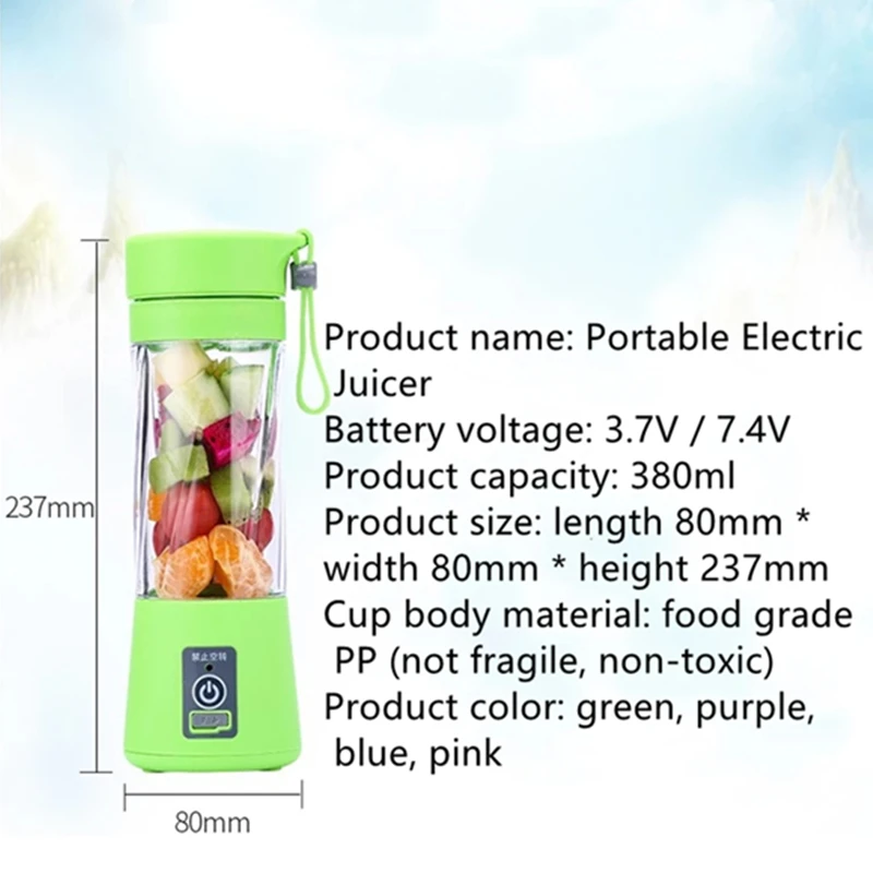 

portable blender usb mixer electric juicer machine smoothie blender mini food processor personal blender cup juice blenders