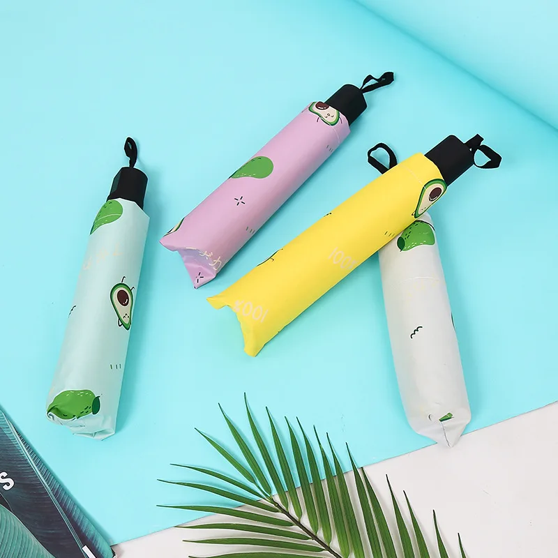 Ручной Зонт авокадо Зеленый зонт от солнца виниловый зонтик китайский с защитой