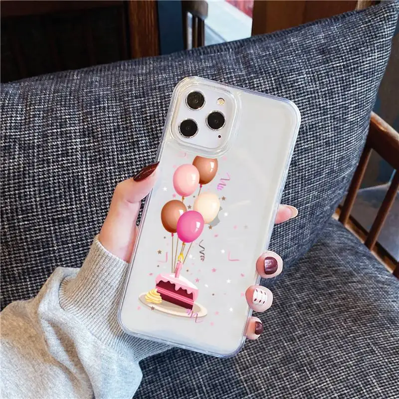

Love Heart Balloon Fundas Phone Case Transparent for iPhone 12 11 mini pro XS MAX 6 6S 8 7 Plus X 5S SE 2020 XR