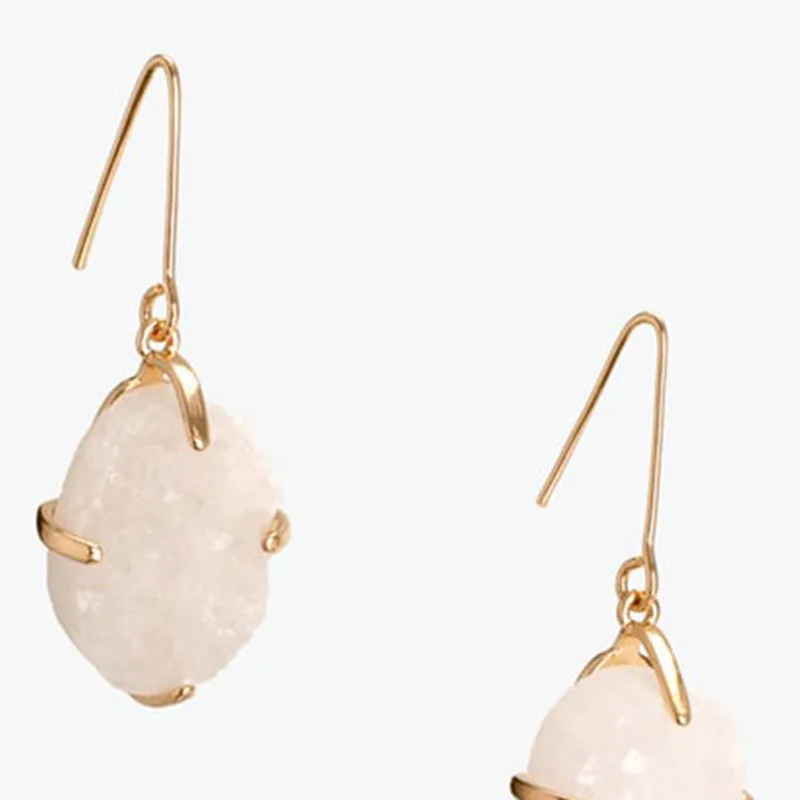 2021 Мода из камней правильной геометрической формы серьги женские с подвеской