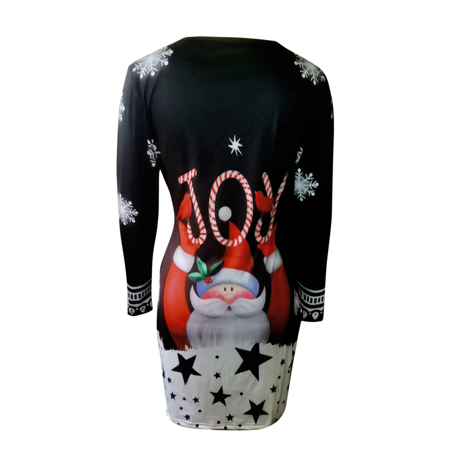 

Christmas Dress Women's Fashion Christmas Santa Claus Printing Long Sleeve Dress Robe De Noel Femme Vestidos Invierno 2020