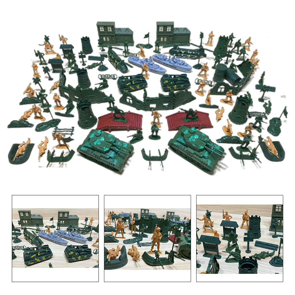 

Pack of 139 Men Soldier 5cm Figures Playset Kids Plastic Toy Model