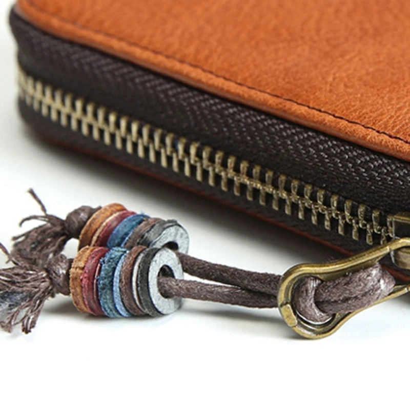

Vintage Leather Men's Short Wallet Wallets Youth Casual Zipper Wallets Available for Men and Women Couples
