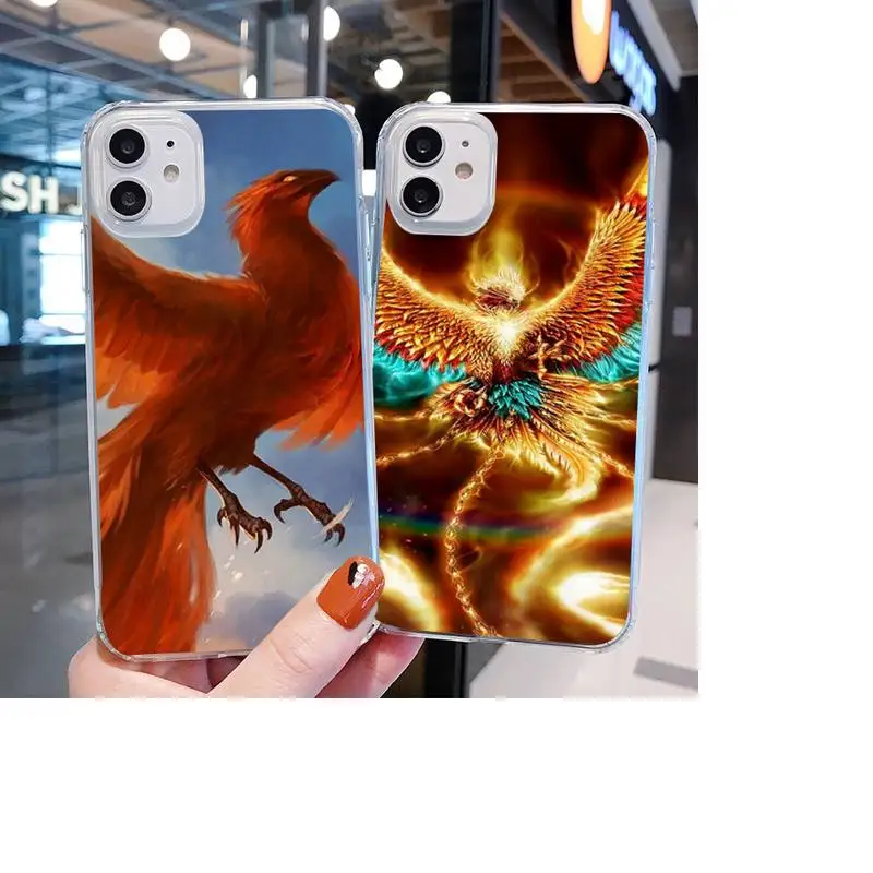 

Cool Animal Phoenix Flamingo Phone Case For Clear-Iphone 5 5s se 6 6s 7 8 11 12 X Xs Xr Pro Plus Max Mini Cover