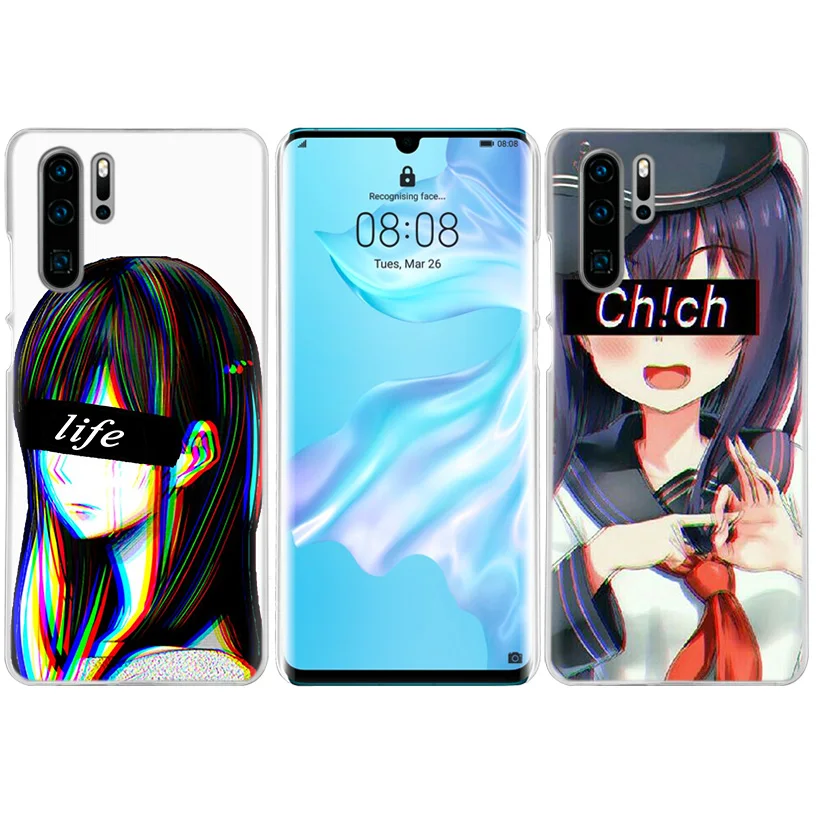 Чехол LEWD Sad японского аниме для huawei mate 30 20 10 P20 P30 Lite Pro P Smart Y9 Prime Honor 8A 8X 10i PC, чехлы для телефонов