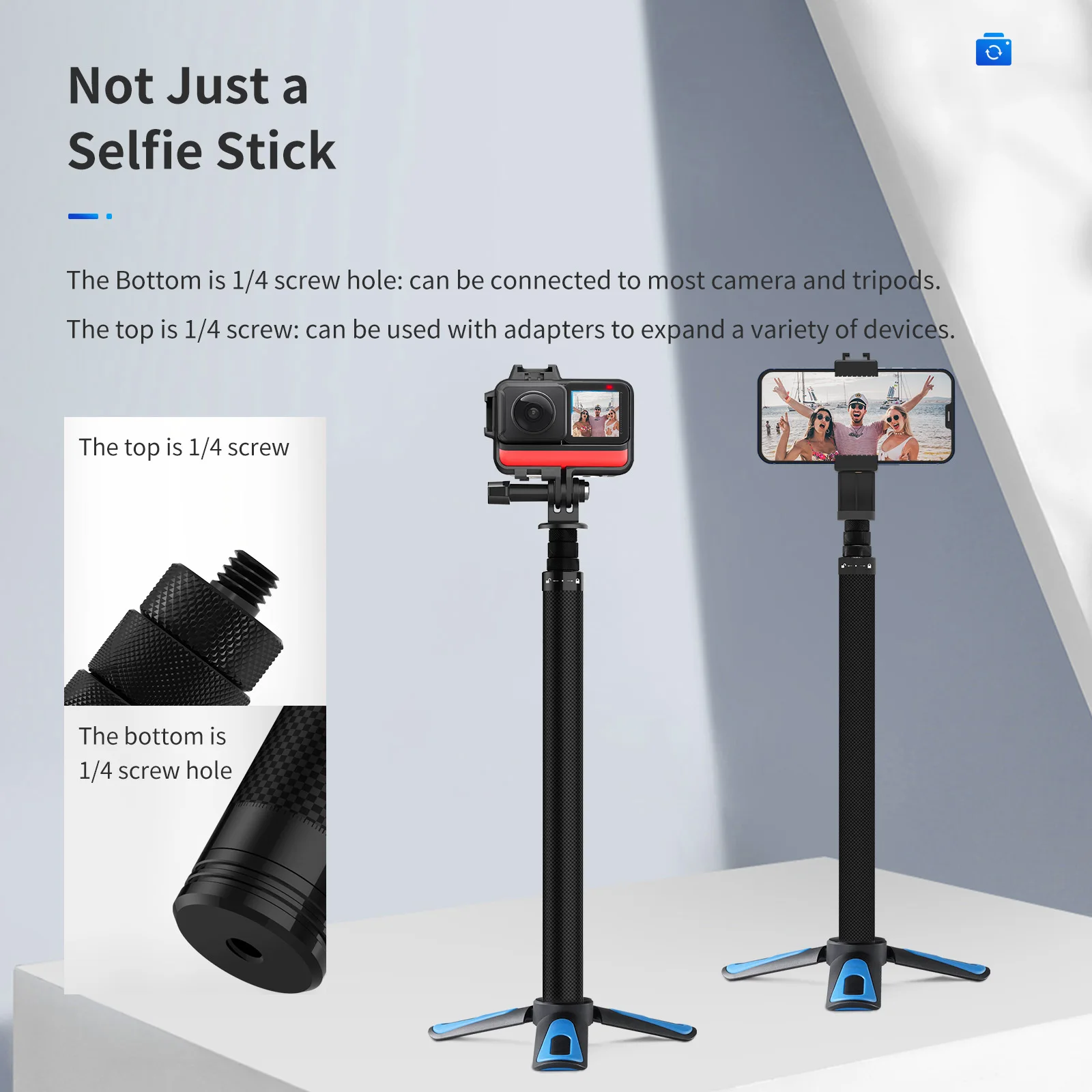 Палка для селфи TELESIN 1 16 м из углеродного волокна экшн-камер Gopro 9 8 7 6 5 Insta360 Osmo 4