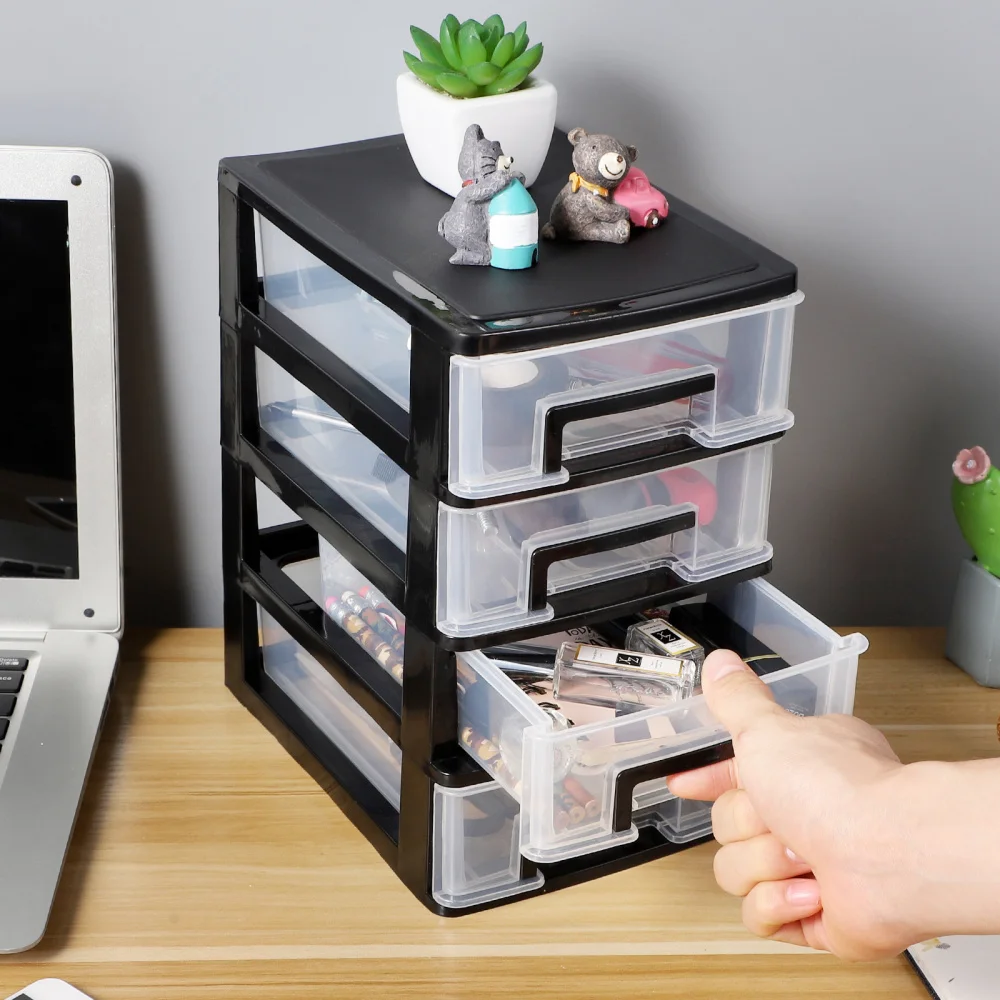 

Vosarea Four-layer Storage Cabinet Drawer Type Closet Portable Multifunction Storage Rack Organizer Furniture