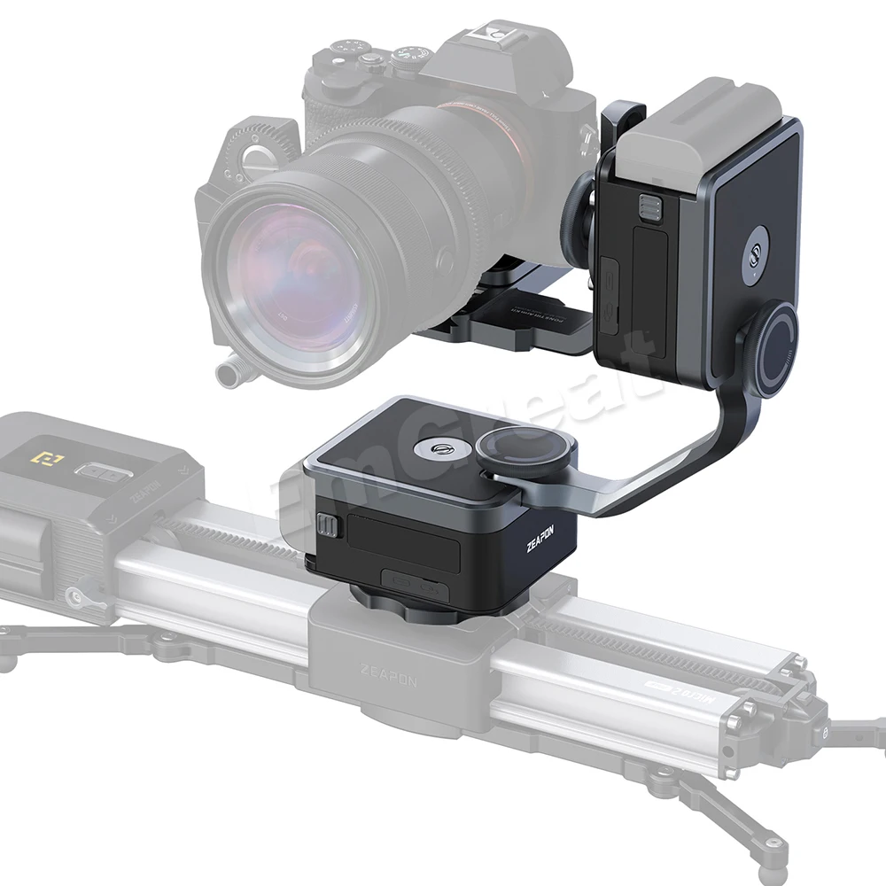 Zeapon PONS PT PD-E1 Motorized Pan Head Horizontal Load 50Kg Double Axis Linkage 360 Degree Panoramic Shooting 1/4 & 3/8 Screw |