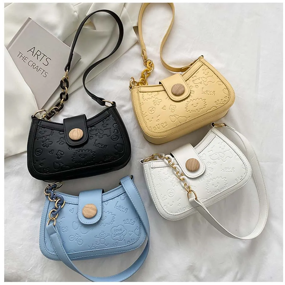 

Solid Color Shoulder Bags PU Leather Crossbody For Ladies Women 2021 Handbag Trend Fashion Messenger Casual Bag Daily Totes