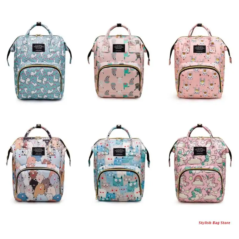 

Cute Backpack Diaper Bags Insulation Nappy Maternity Handbag with Charging Port