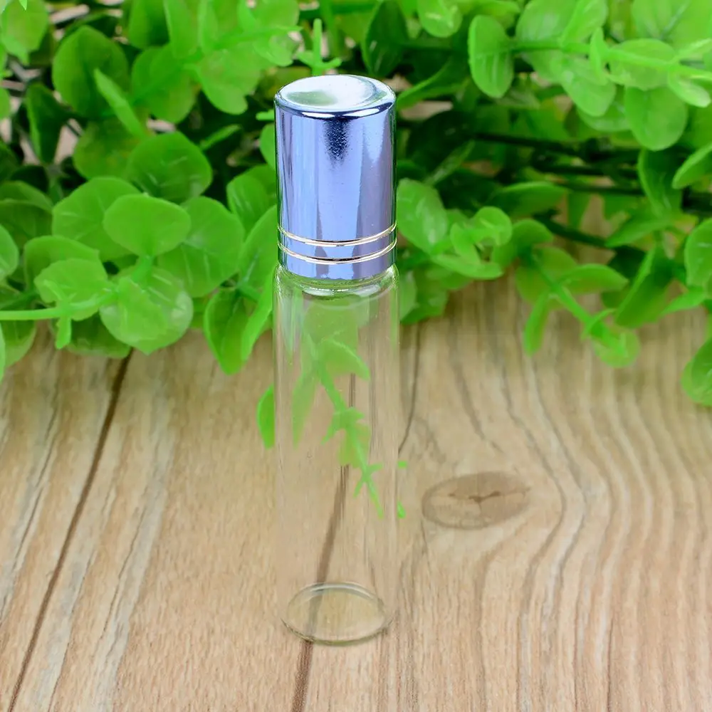 10ml blue 10 мл дорожный прозрачный ролик многоразового использования эфирного масла в рулоне, стеклянный флакон для духов, Бальзамы для губ, рулон на бутылках - Цвет: 10ml blue
