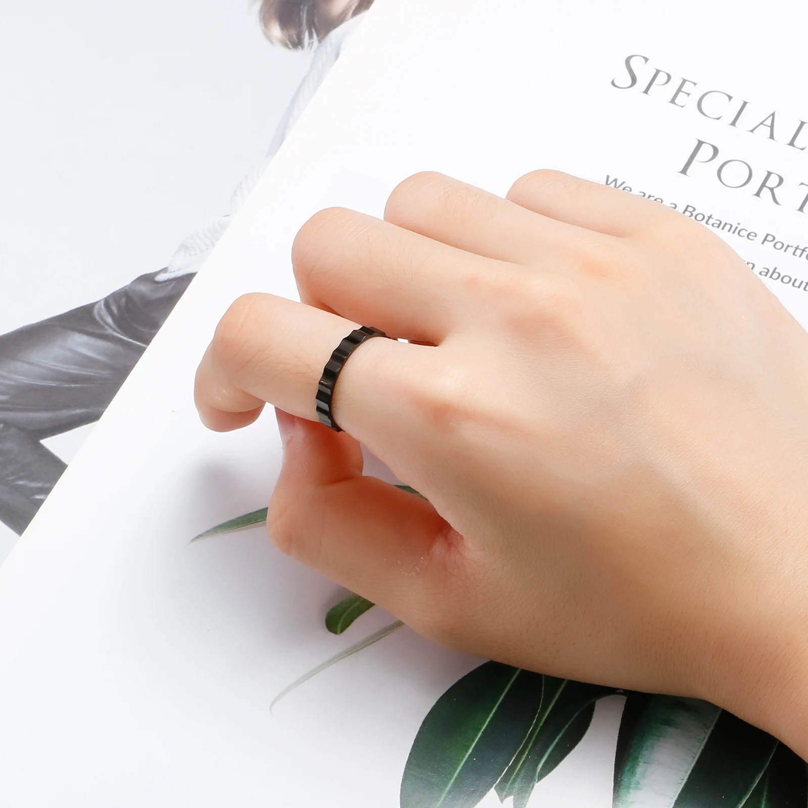 Мини-кольцо KALEN из нержавеющей стали с геометрической металлической волнистой