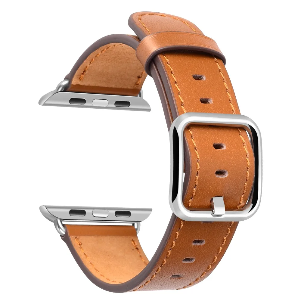 Натуральная кожа ремешок для наручных часов apple watch версии SE 42/44 мм один браслет