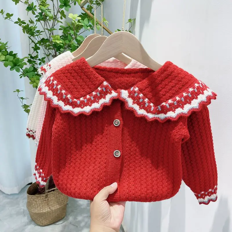 

2021 Autumn Winter Sweater Long Sleeve Knit Cardigan Fashion Toddler Baby Girl Sweater