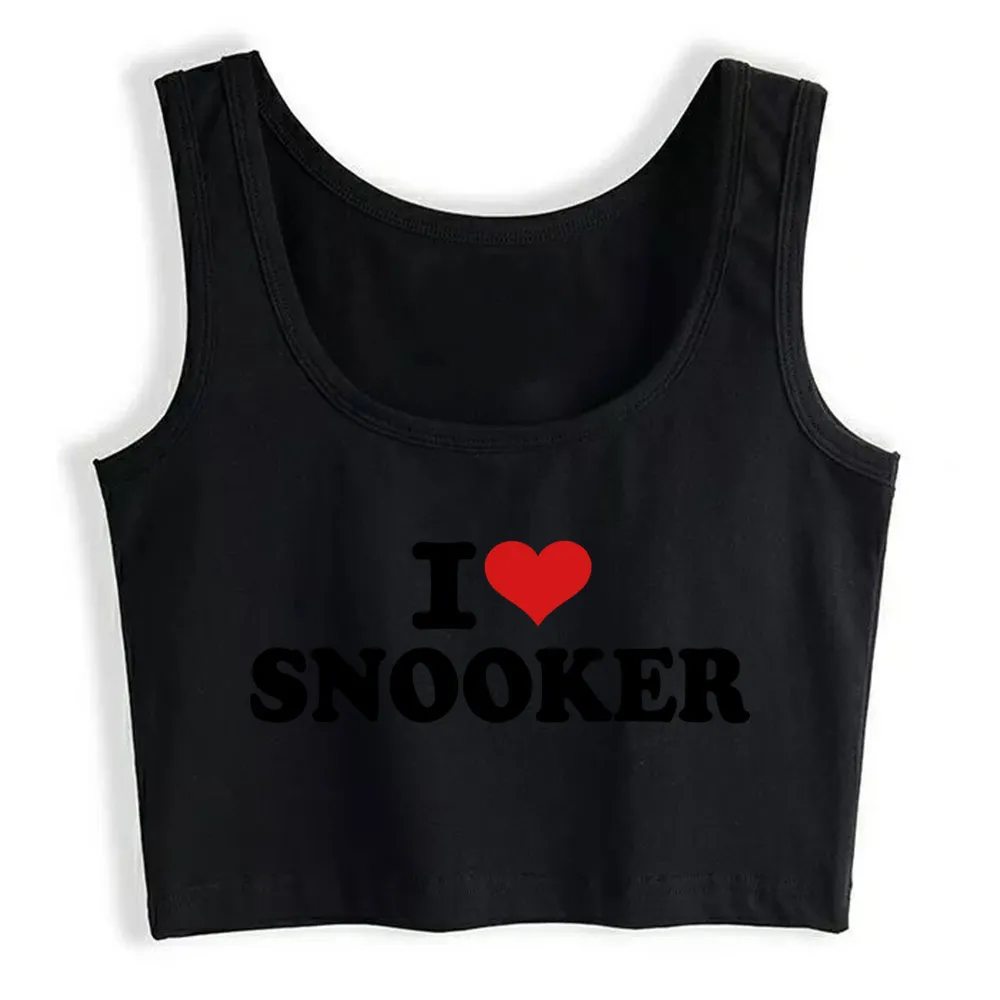 

Crop Top Female I love Snooker Sexy Inscriptions Print Tops Women