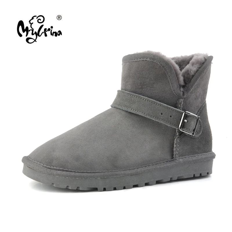 

Hot Sale High Quality Women Snow Boots Winter Warm Boots Genuine Sheepskin Leather 100% Natural Fur Women Ankle Boots