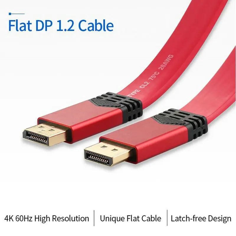 

Высококачественный плоский кабель DisplayPort для DisplayPort DP 4K 60 Гц DP1.2