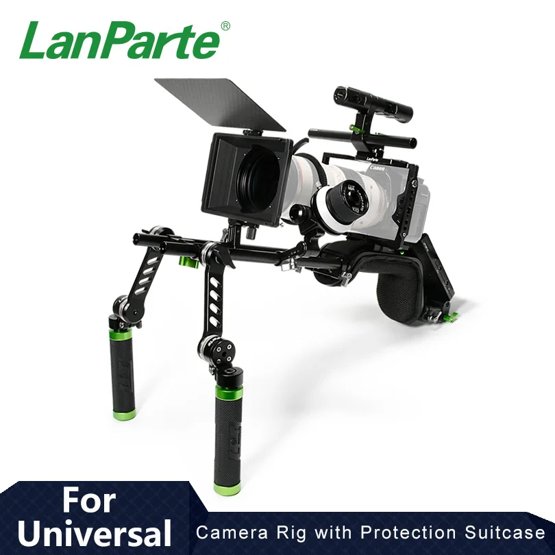 

Lanparte Universal Camera Rig with Protection Suitcase, AB Hard Stop Follow Focus, Mini Matte Box for SLR DSLR Camera Accessory