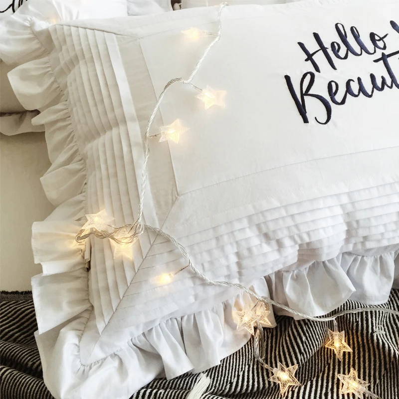 Наволочка DUNXDEC для подушки белая хлопковая наволочка модные черные слова с