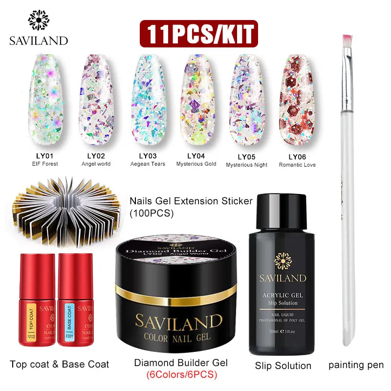 6g 11pcs Gel Kit Soak off 4 шт./компл. поли набор гелевых УФ Акрил строитель поли-гель, быстро сохнут, дизайн ногтей Pro с длинным натуральных ногтей Жесткий Гель-лак - Цвет: 6g 11pcs Gel Kit