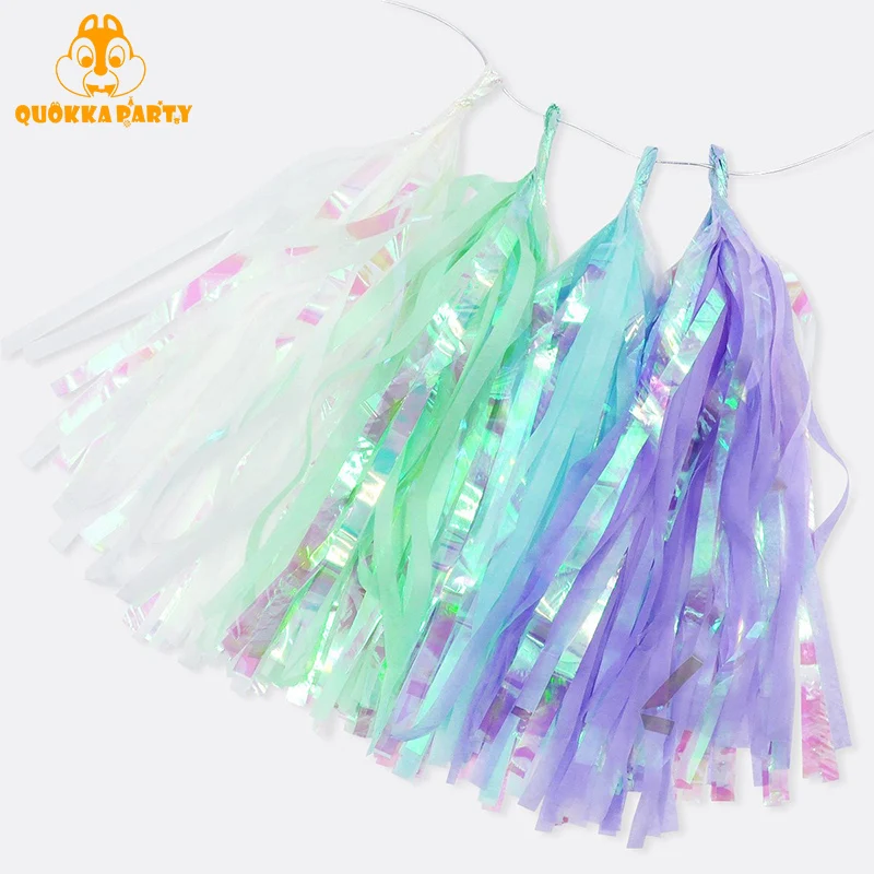 

Unicorn Birthday Party Wedding Decoration Colorful Paper Metallic Foil Tassel Garland Tissue Baby Show DIY Craft Supplies