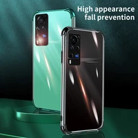 luxury carmera lens protection plating transparent electroplated mobile phone case for vivo x60 pro plus iqoo s9 e cover fundas