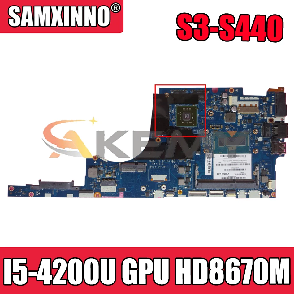 

Akemy VIUS5 LA-9761P Is Suitable For Lenovo Thinkpad S3-S440 V4400U Laptop Motherboard CPU I5 4200U GPU HD8670M 100% Test Work