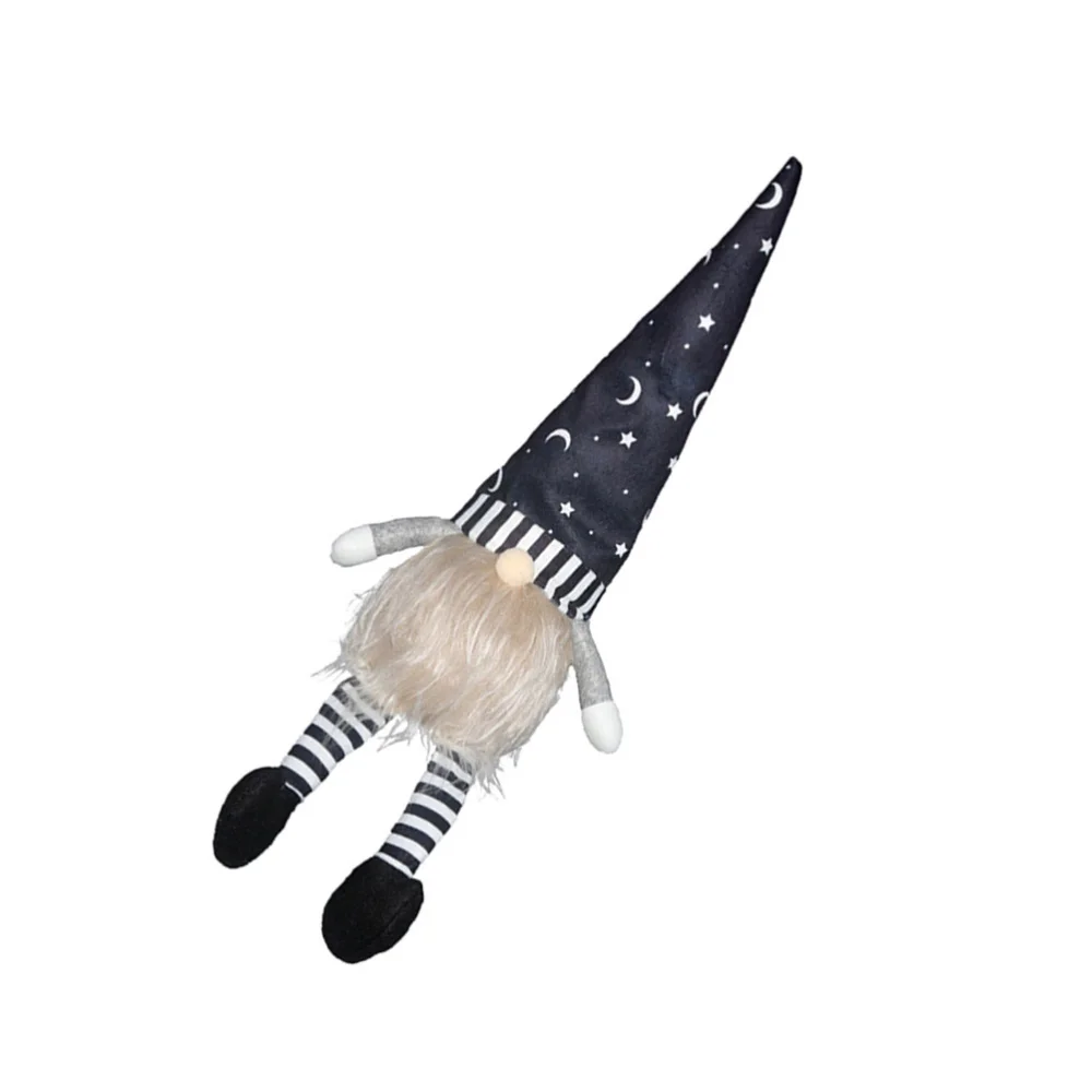 

1Pc Decor Luminous Long Leg Gnome Doll Adornment (Black White)