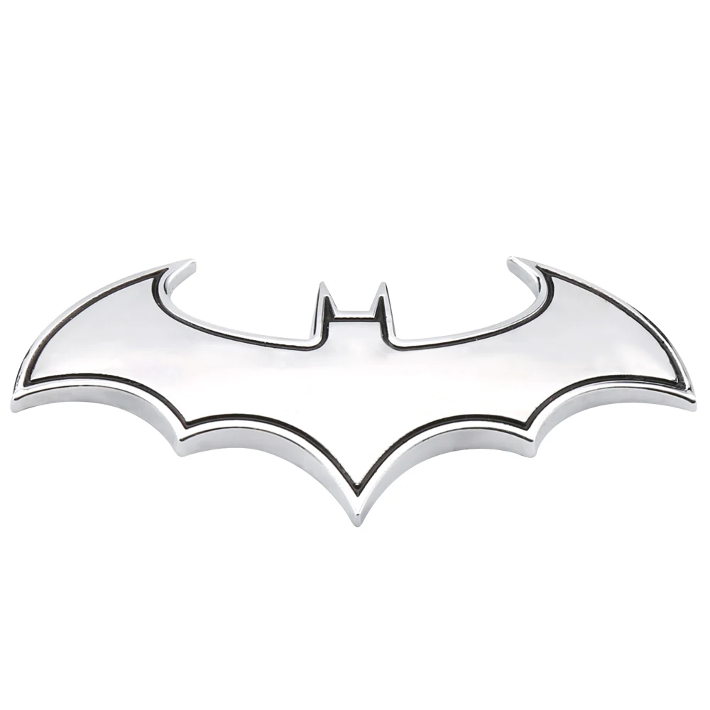 Наклейки на авто 3D наклейки холодный металл bat авто логотип автомобиля укладки Металл Бэтмен знак герба Хвост Наклейка мотоцикл автомобильные аксессуары автомобили - Название цвета: Silver