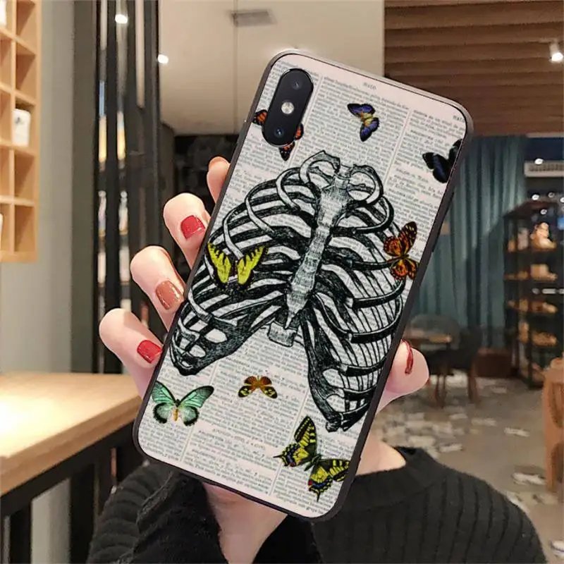 

Retro human art floral organs Phone Case For IphoneX XS 11 11Pro 55s SE6 6splus7 8 SE 2020 Case