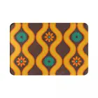 Винтажный коврик Seventies в стиле ретро с цветочным принтом из полиэстера, коврик, нескользящий водонепроницаемый маслонепроницаемый вход для кухни, спальни, балкона