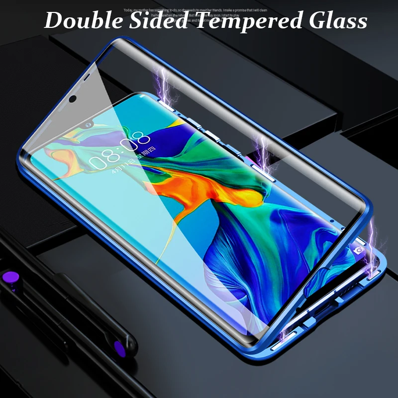 Полностью Магнитный чехол для телефона Huawei P30 NOVA 5 Pro Mate 20x P20 двухсторонний