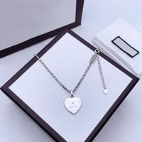womens fashion heart pendant necklace original brand high quality jewelry logo exquisite gift
