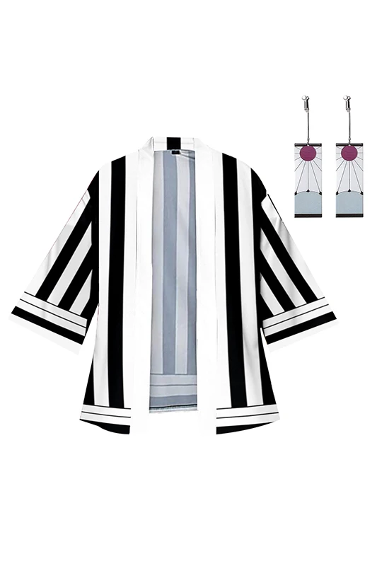 Кимоно в стиле аниме рассекающий демонов кардиган с принтом повседневное пальто