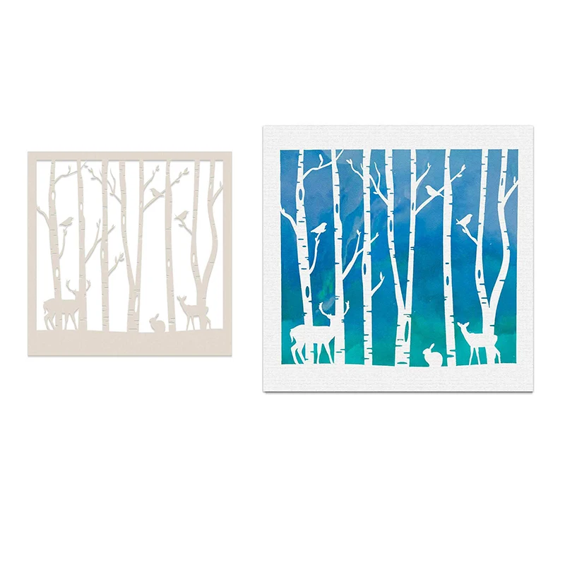

Woodland New Stencil for 2021 Scrapbook Paper Diary Decoration Embossing Template Diy Craft Supplies Greeting Card Handmade