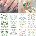 1 большой лист, водные переводные наклейки для ногтей с принтом фруктов, цветов, Листьев, Летняя тема, переводные наклейки для ногтей, обертывания для дизайна ногтей, украшения