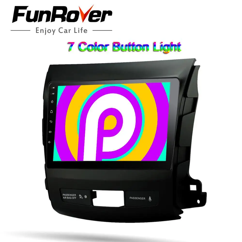 Автомагнитола FUNROVER 4 ядра android 9 0 2.5D + IPS мультимедийный проигрыватель для Mitsubishi