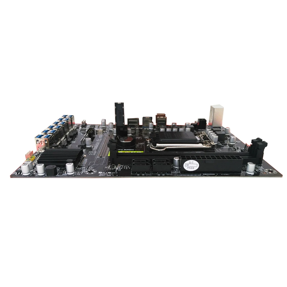 Компьютерная материнская плата B250C Настольная 12P для майнинга PCI Express графическая