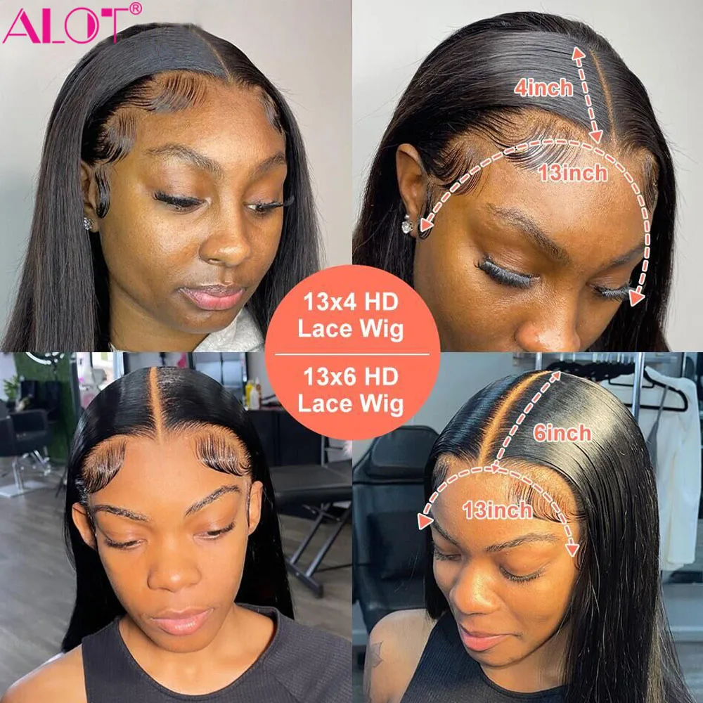 Прямой парик на сетке спереди 13x6 бразильские человеческие волосы HD парики из