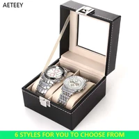pu leather case holder organizer storage box for quartz watches smart watch boxes 12356 grids display stand luxury gift box