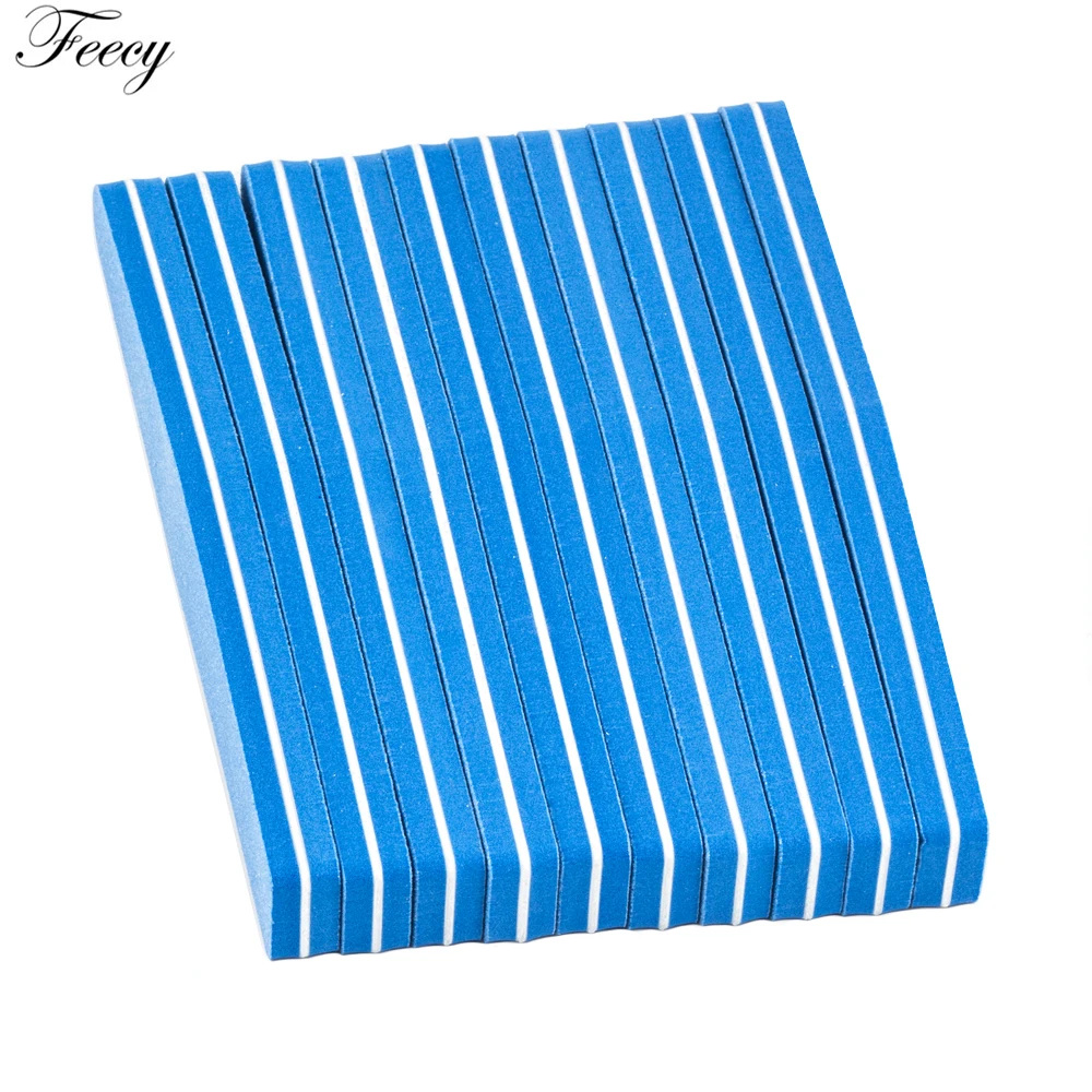NA1001 10pcs Blue 10 шт./лот, профессиональная двусторонняя пилка для ногтей, Гель-лак для ногтей, 100/180 зернистость, триммер, буферный педикюр, маникюр, инструменты для дизайна ногтей - Цвет: NA1001 10pcs Blue
