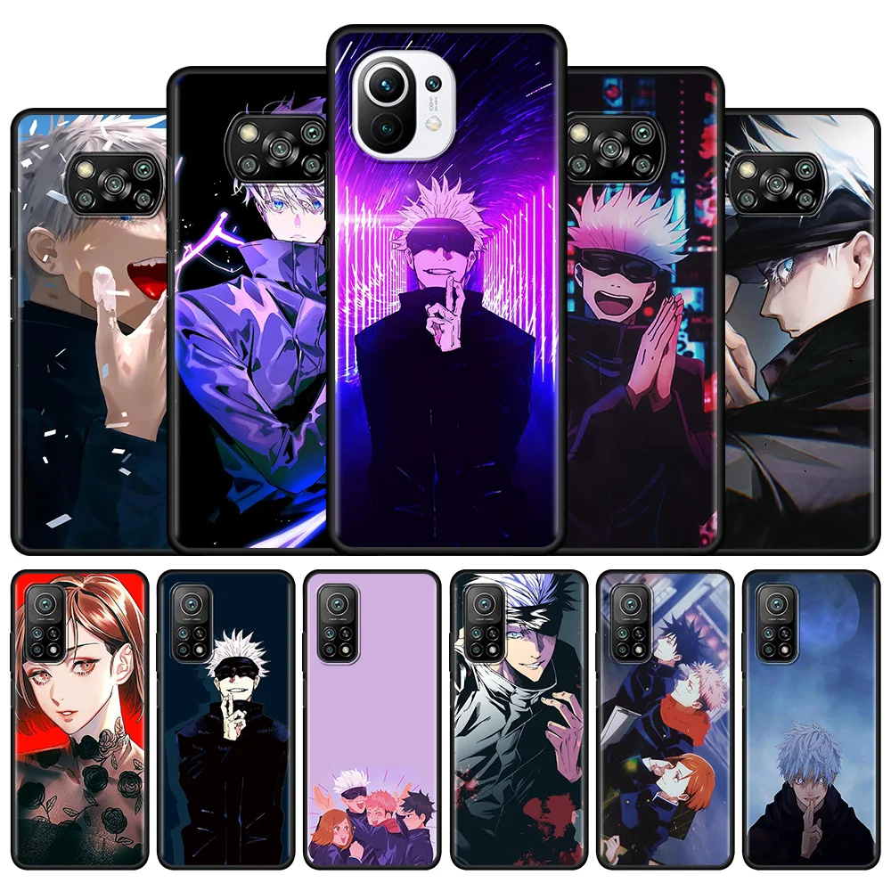 

Black Case for Xiaomi Poco X3 NFC X3Pro M3 Pro 5G F3 GT X3 GT Pocophone F1 Back Phone Cover Bag Fundas Jujutsu Kaisen Anime