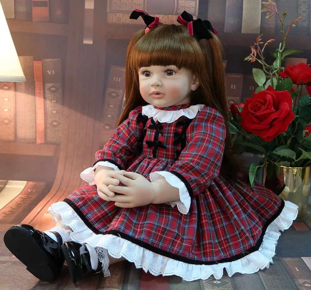 

high quality 60cm big size reborn toddler princess Silicone vinyl adorable Lifelike Baby Bonecas girl bebe doll reborn menina