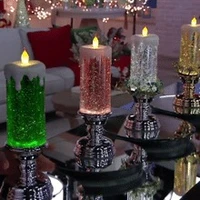 led glitter flameless candle electronic christmas candle battery operated led candles with flickering flame christmas decoration